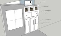 3D design of a side view of a multifunctional outdoor storage cabinet with ample space, showcasing the potential for customized exterior solutions in Palm Bay.